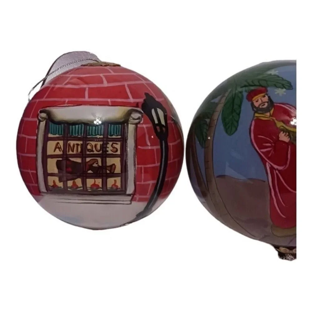 Libien set of 2 ball ornaments colorful